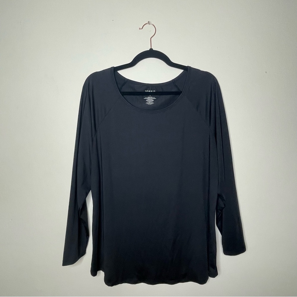 Torrid Black Long Sleeve Wicking Active Tunic Tee size 1X